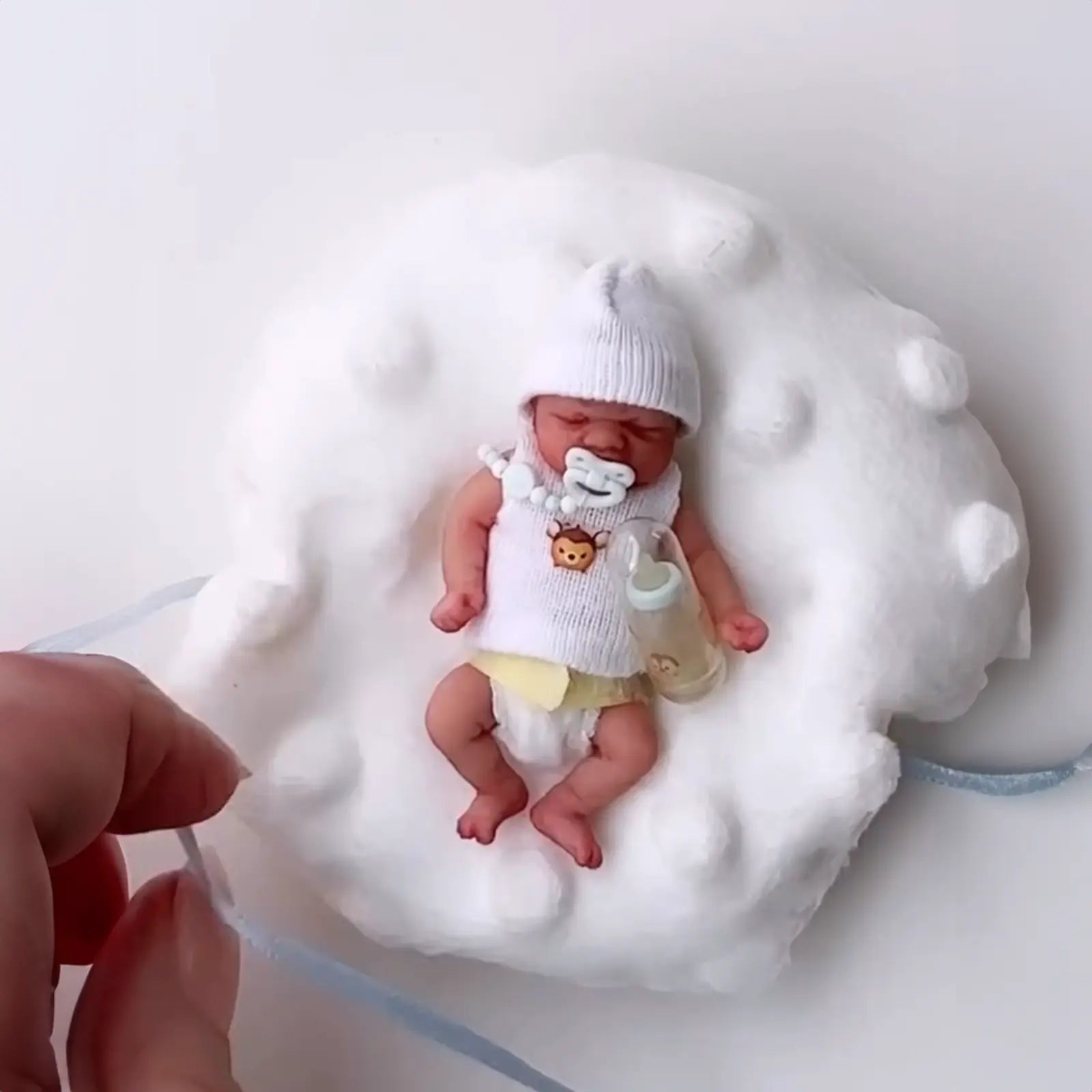 3 Inches Mini Extremely Flexible Full Silicone Realistic Baby, Soft Newborn Baby Doll Girl