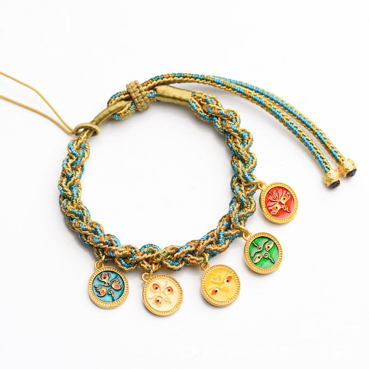 BWOOOH Tibetan Five God Of Wealth Luck Handcrafted Braid String Bracelet