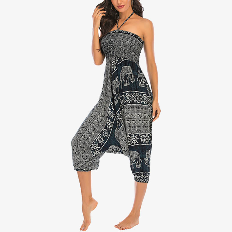 BWOOOH printed harem pants - Two Style Wear Elephant Pattern Loose Sm