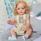 22-inch All-Silicone Realistic Rebirth Doll - Blonde Luna Style, Full Body Soft Silicone, Movable and Water-Suitable, Realistic and Cute Companion Doll