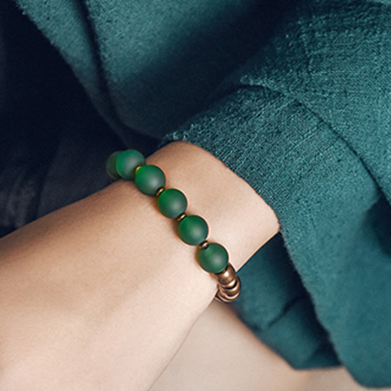 BWOOOH Tibetan Red Agate Green Agate Copper Confidence Fortune Bracelet