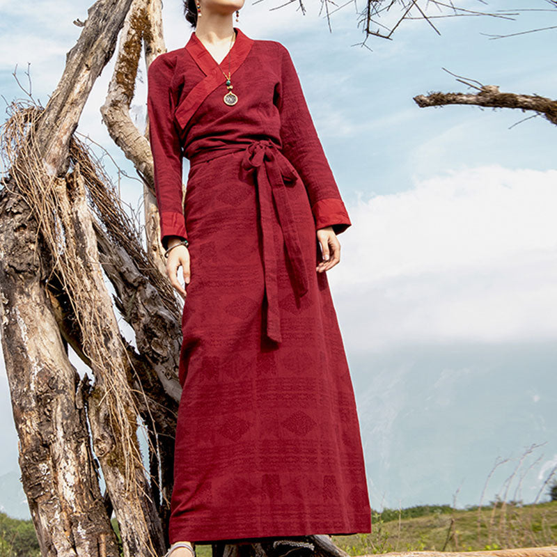 BWOOOH Tibetan Dress Clothing Lhasa Long Wrap Dress Maxi 