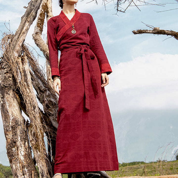 BWOOOH Tibetan Dress Clothing Lhasa Long Wrap Dress Maxi 
