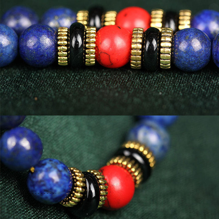 BWOOOH Tibetan Mala Lapis Lazuli Lazurite Positive Bracelet
