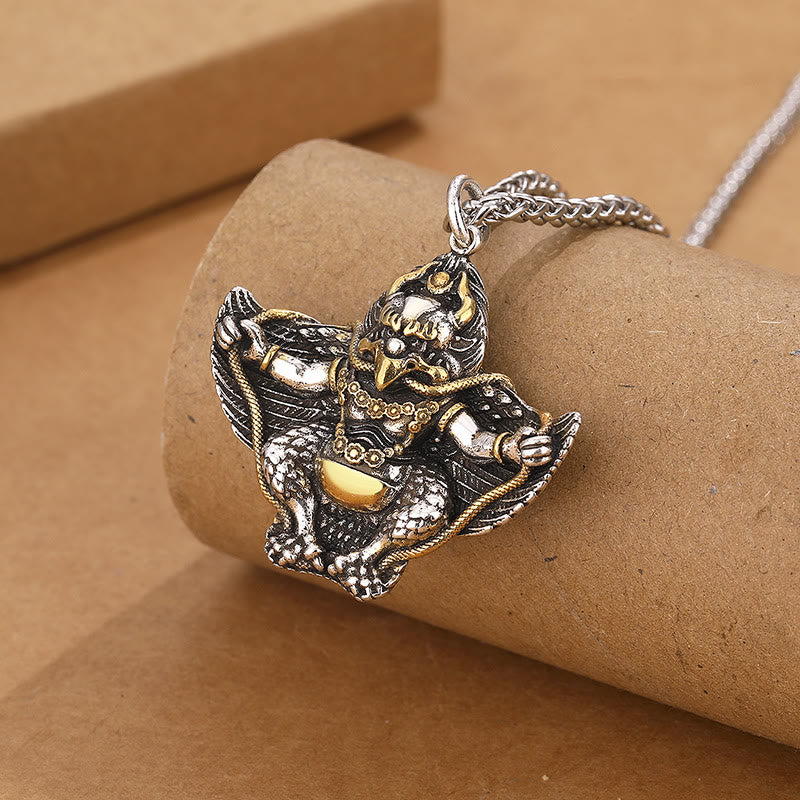 BWOOOH Tibet Garuda Bird Copper Protection Necklace Pendant