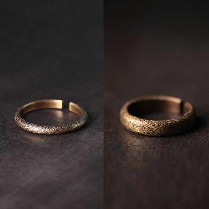 BWOOOH Tibetan Vintage Texture Design Copper Luck Couple Ring