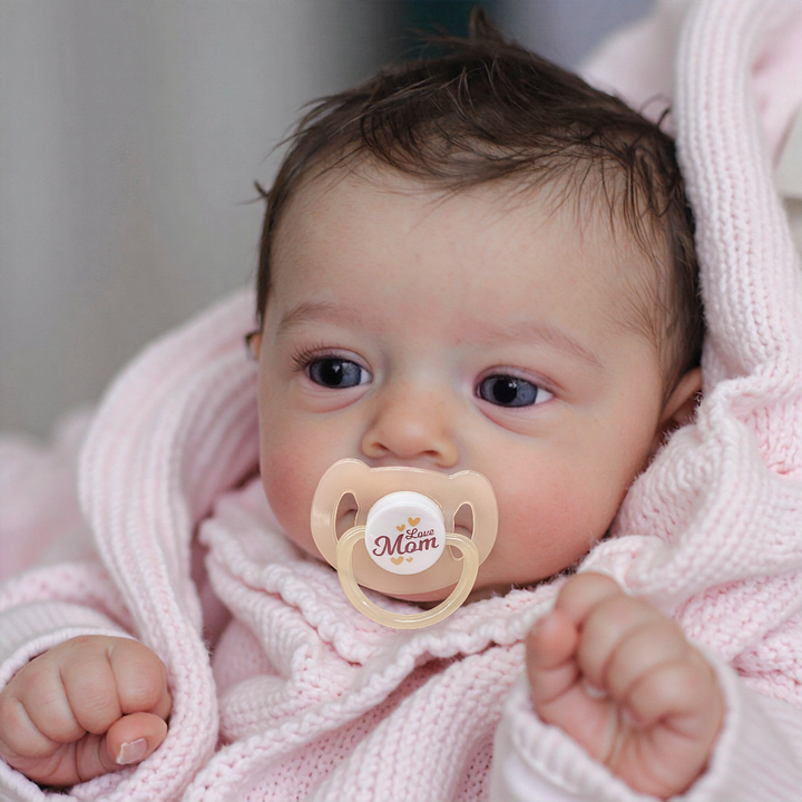 [Heartbeat Coos🔊 & Breath] 18" Real Lifelike Cute Awake Reborn Newborn Doll Named Alica with Brown Hair