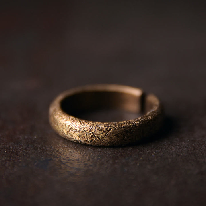 BWOOOH Tibetan Vintage Texture Design Copper Luck Couple Ring — Copper Tibetan bracelet for spiritual healing and mindful ...