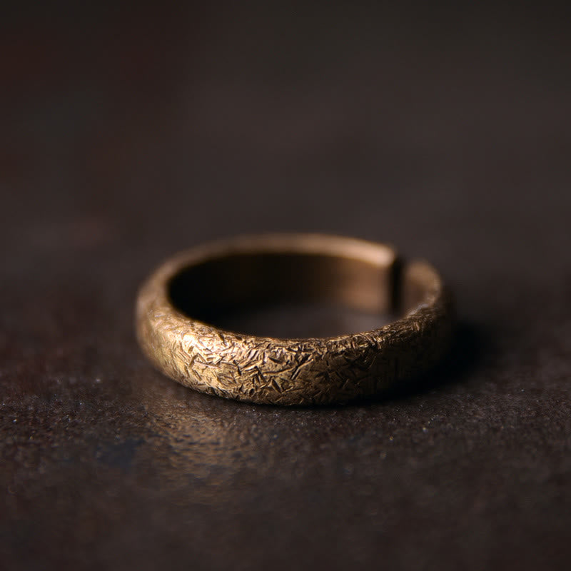 BWOOOH Tibetan Vintage Texture Design Copper Luck Couple Ring — Copper Tibetan bracelet for spiritual healing and mindful ...