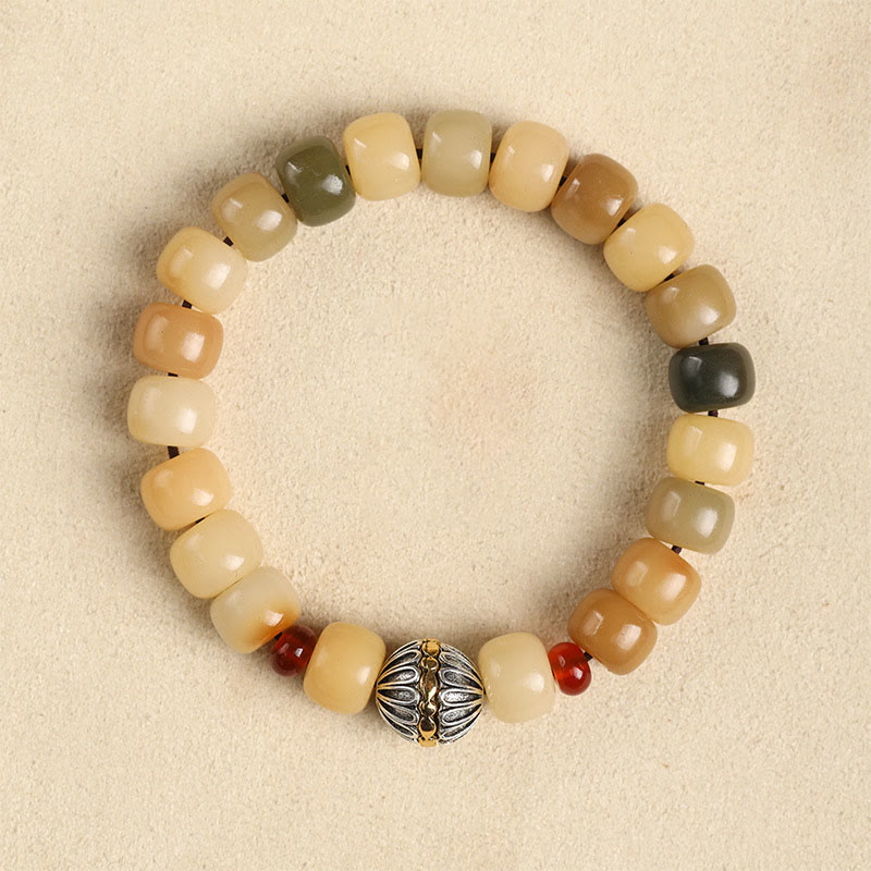 BWOOOH Natural Bodhi Seed The Lord of the Corpse Forest Om Mani Padme Hum Wisdom Bracelet