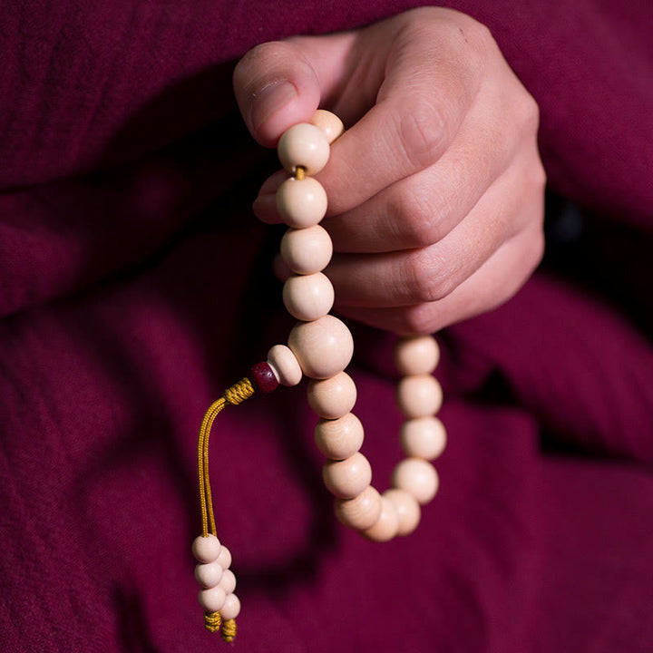 BWOOOH Natural Abelia Biflora Wood Blessing Wrist Mala