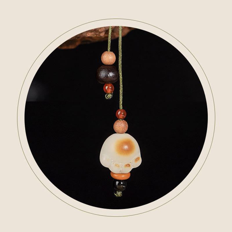 BWOOOH Lightning Strike Wood Bodhi Seed Cat Paw Claw Auspiciousness Protection Tassel Bracelet