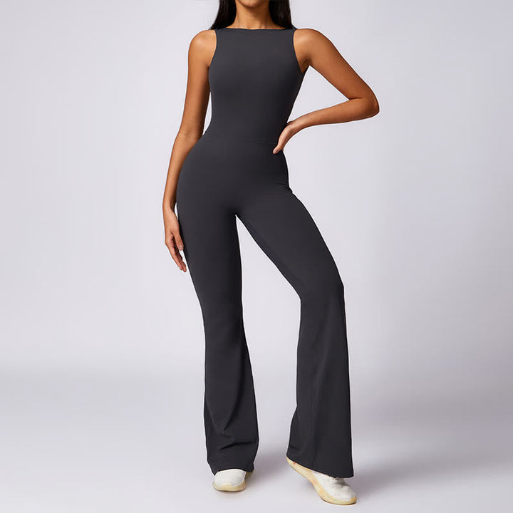 BWOOOH printed yoga pants - Women Casual Sleeveless Jumpsuit Flare P