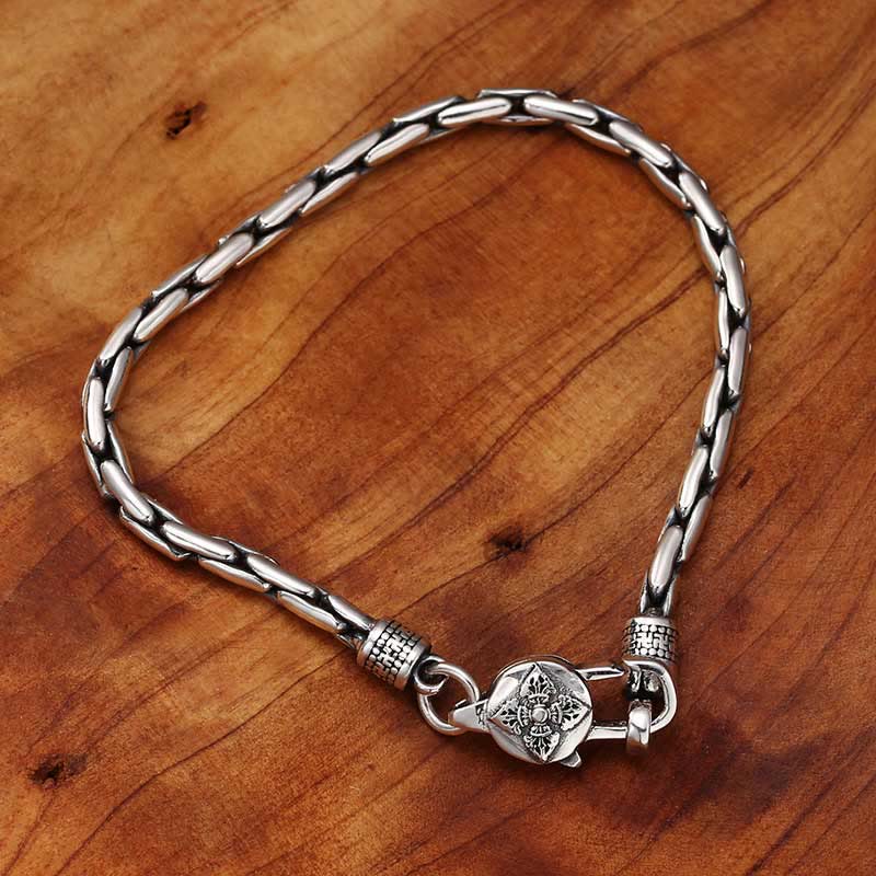 BWOOOH Tibetan Double Dorje Om Mani Padme Hum Buddha Swastika Vajra Strength Bracelet