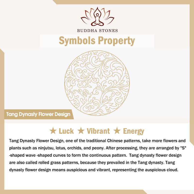 BWOOOH Tibetan Om Mani Padme Hum Tang Dynasty Flower Design Copper Peace Chain Bracelet
