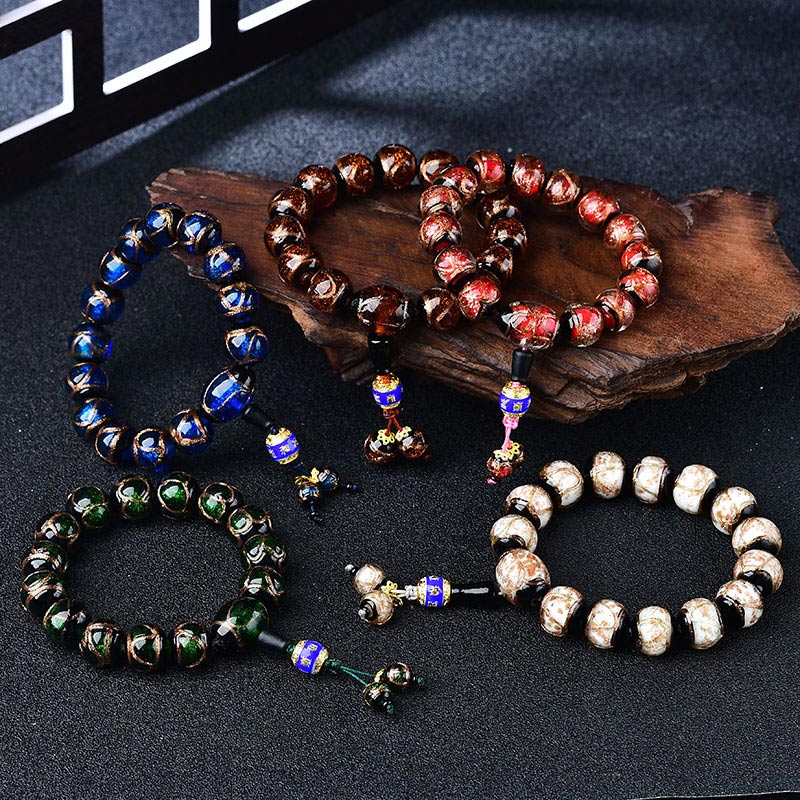 BWOOOH Tibetan Dragon Vein Agate Healing Bracelet  -  Dragon Tibetan bracelet for spiritual healing and mindful living