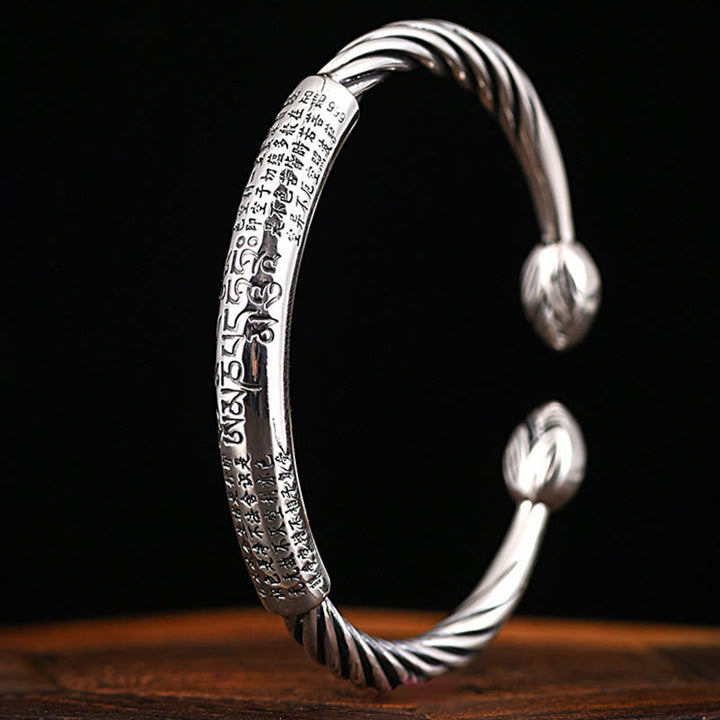 BWOOOH Tibetan Om Mani Padme Hum Heart Sutra Purity Cuff Bracelet
