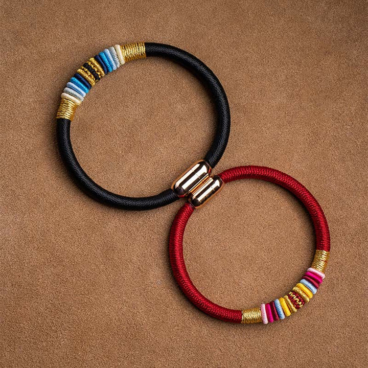 BWOOOH Tibetan Handmade King Kong Knot Protection Magnetic Buckle Braided Bracelet  -  natural stone Tibetan bracelet for sp...