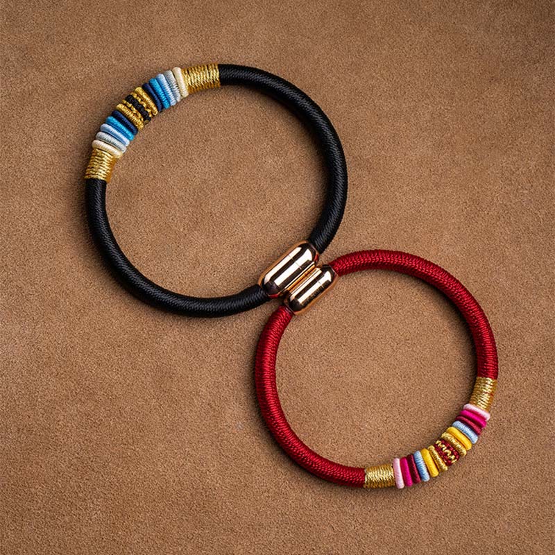 BWOOOH Tibetan Handmade King Kong Knot Protection Magnetic Buckle Braided Bracelet  -  natural stone Tibetan bracelet for sp...