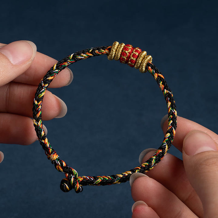 BWOOOH Tibet Handmade Chinese Zodiac Natal Buddha Luck Strength Braided String Bracelet