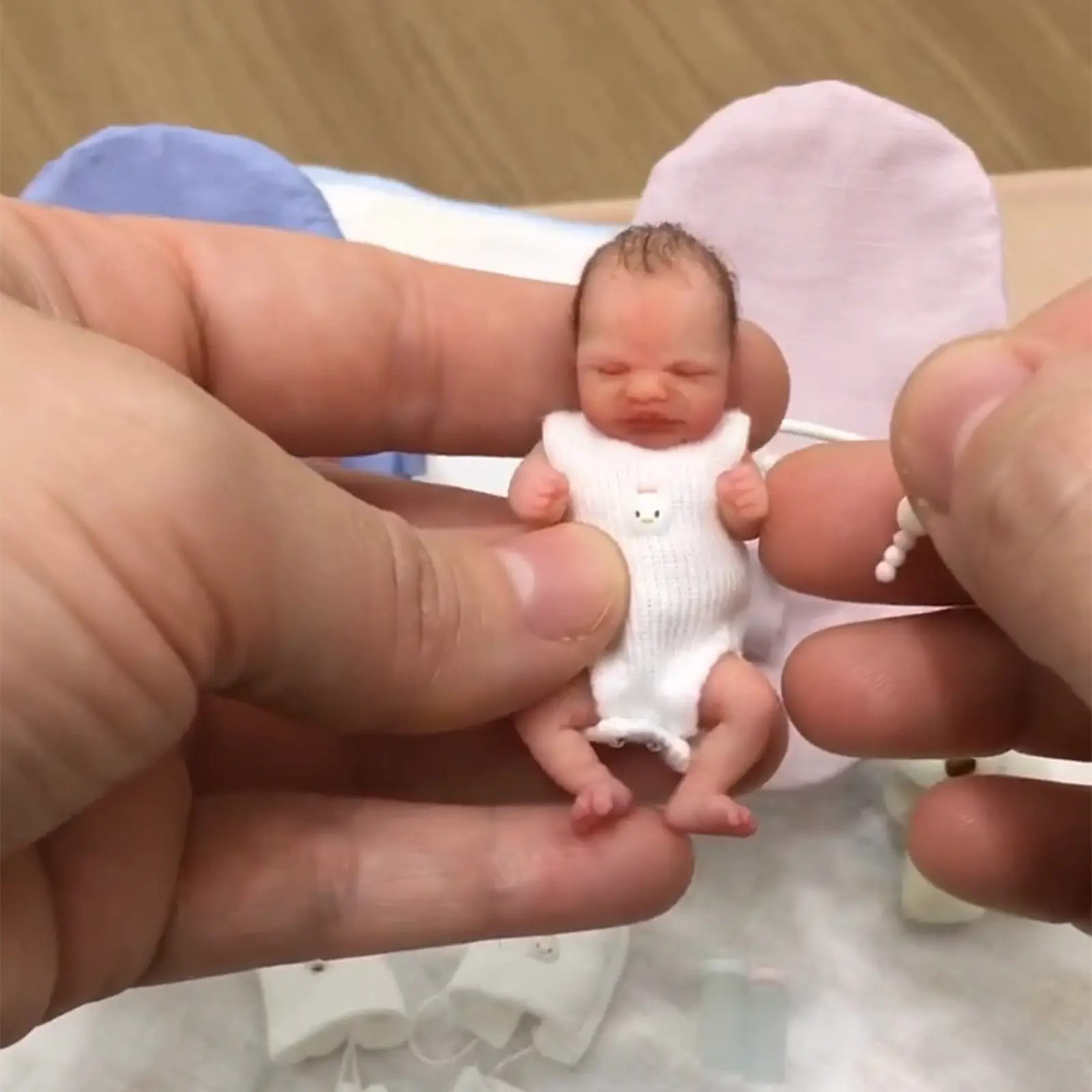 3 Inches Mini Flexible Full Body Platinum Silicone Baby Bendable Reborn Doll Girl