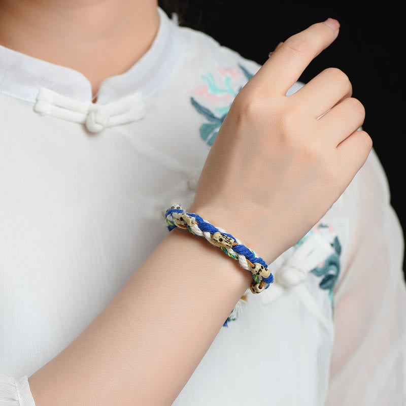 BWOOOH Tibetan Zakiram Goddess of Wealth Bead Engraved Handmade Luck Bracelet | spiritual healing bracelet