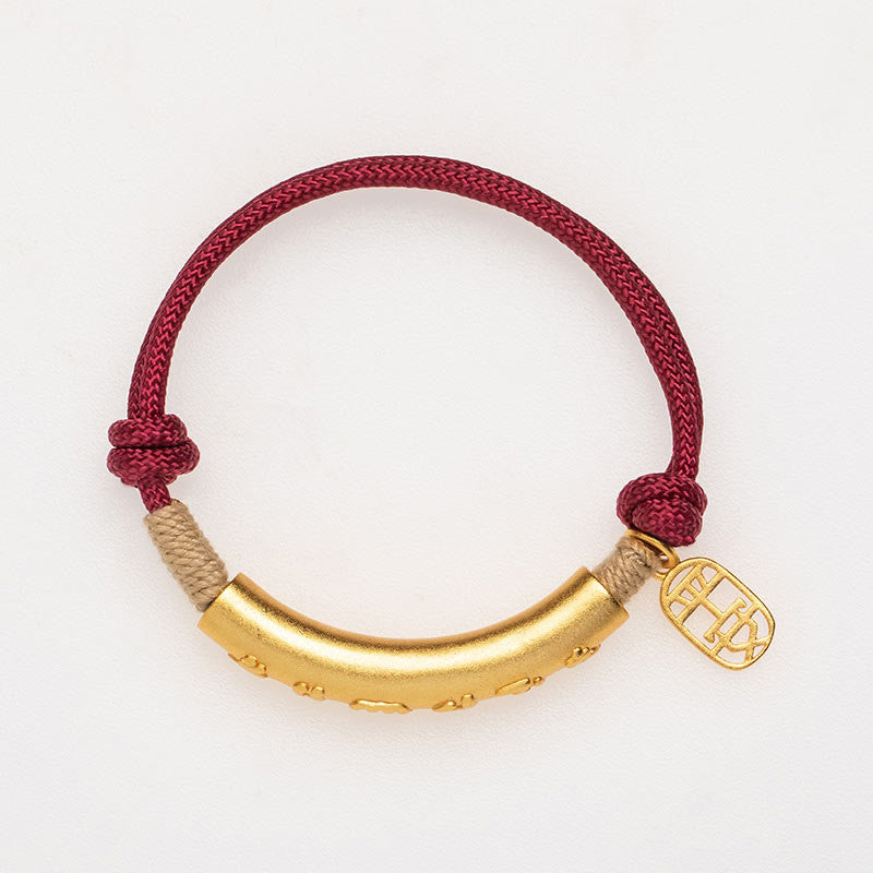 BWOOOH 999 Sterling Silver Tibet Handmade Om Mani Padme Hum Fu Character TopRank Character Luck Braided Bracelet