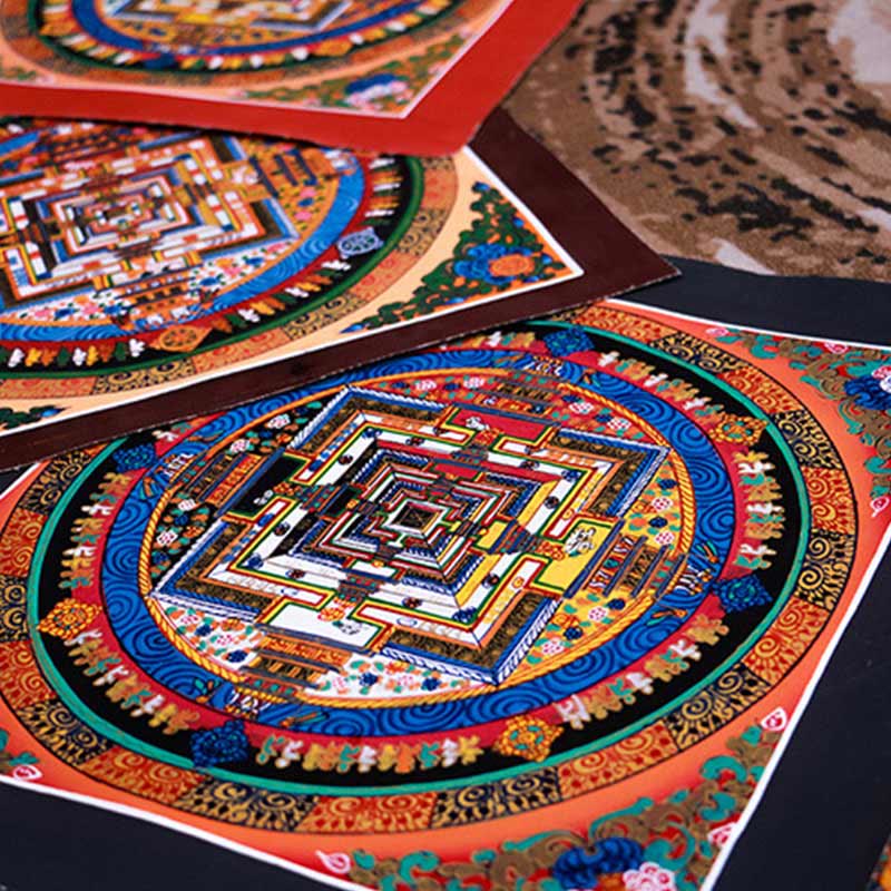 BWOOOH Tibetan thangka Buddhist painting - Tibetan Handmade Thangka Mandala Pa
