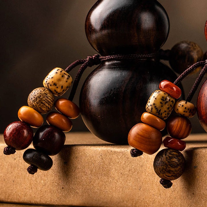 BWOOOH Tibetan Ebony Small Leaf Red Sandalwood Gourd Luck