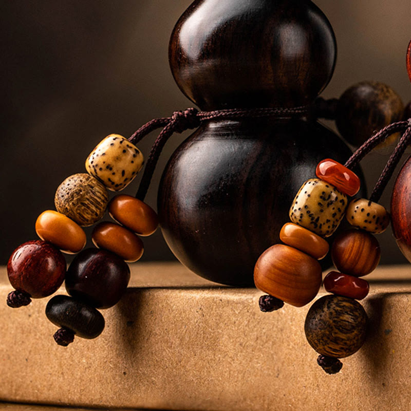 BWOOOH Tibetan Ebony Small Leaf Red Sandalwood Gourd Luck