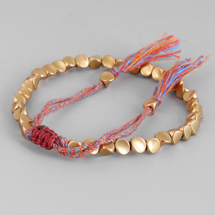 BWOOOH Tibetan Copper Beads Healing Luck Bracelet