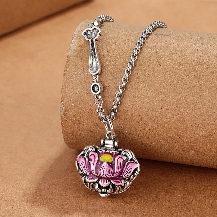 BWOOOH Tibet Copper Lotus Luck New Beginning Necklace Pendant 45cm