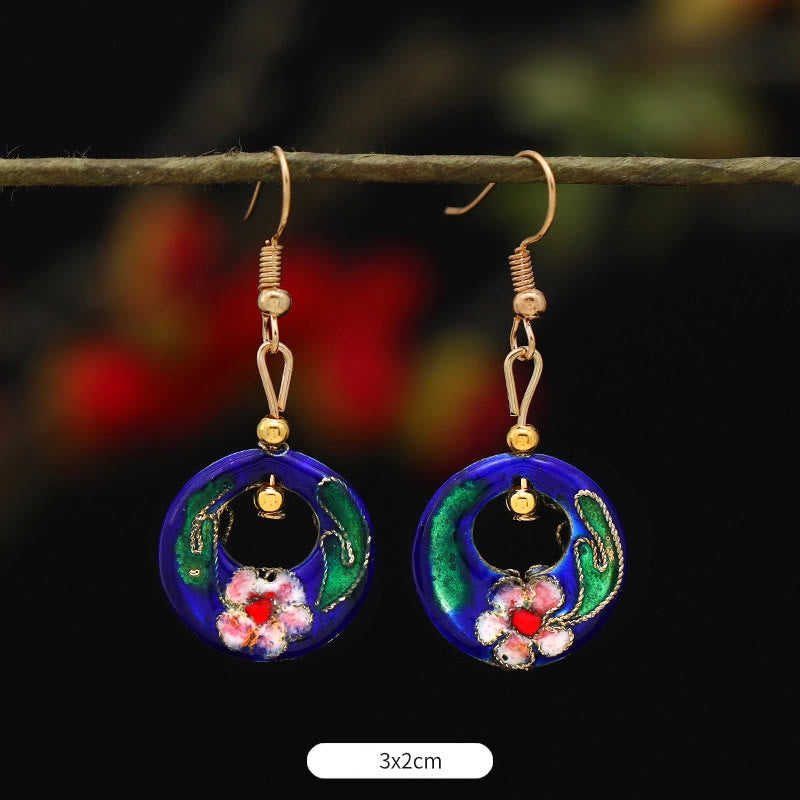 BWOOOH Lotus Butterfly Flower Alloy Copper Enlightenment Drop Earrings
