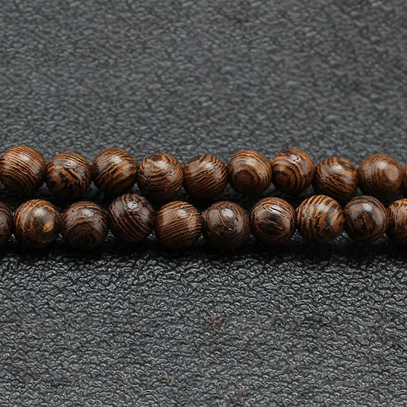 BWOOOH Wenge Wood Turquoise Stone Protection Calm Necklace Pendant