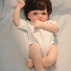 12" Full Silicone Newborn Lucas, 0.86KG Realistic Weighted Baby Doll with White Outfit, Lifelike Reborn Toddler Doll for Collectors & Kids