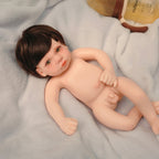 12" Full Silicone Newborn Lucas, 0.86KG Realistic Weighted Baby Doll with White Outfit, Lifelike Reborn Toddler Doll for Collectors & Kids