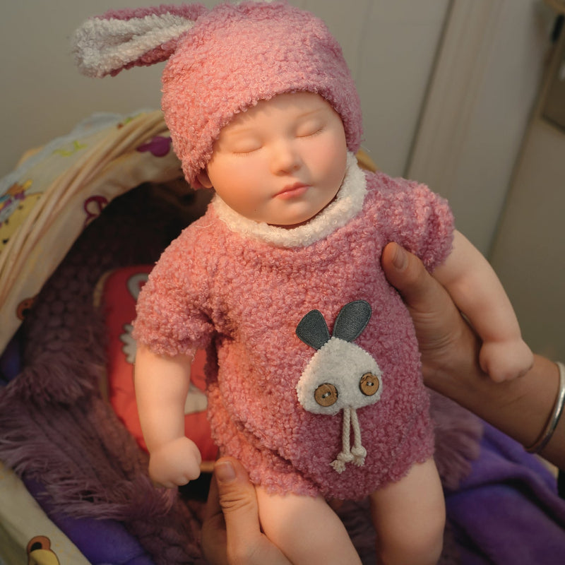 16" Full Silicone Newborn—Sophia, 1.78KG Realistic Weighted Baby Doll with Pink Outfit, Lifelike Reborn Toddler Doll for Collectors & Kids