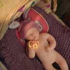 16" Full Silicone Newborn—Sophia, 1.78KG Realistic Weighted Baby Doll with Pink Outfit, Lifelike Reborn Toddler Doll for Collectors & Kids