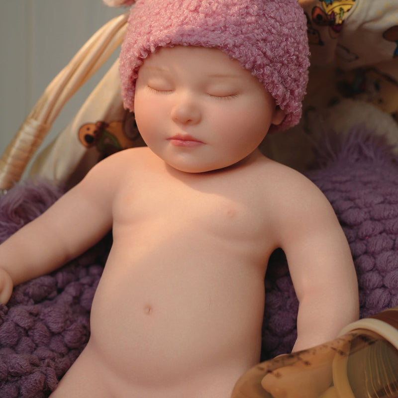 16" Full Silicone Newborn—Sophia, 1.78KG Realistic Weighted Baby Doll with Pink Outfit, Lifelike Reborn Toddler Doll for Collectors & Kids