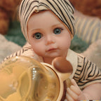 16in Full Silicone Reborn Baby Doll "Shadow" - Realistic Toddler with Dark Gray Outfit, 1.65kg Weighted Body for Lifelike Presence