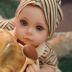 16in Full Silicone Reborn Baby Doll "Shadow" - Realistic Toddler with Dark Gray Outfit, 1.65kg Weighted Body for Lifelike Presence