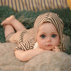 16in Full Silicone Reborn Baby Doll "Shadow" - Realistic Toddler with Dark Gray Outfit, 1.65kg Weighted Body for Lifelike Presence