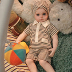 16in Full Silicone Reborn Baby Doll "Shadow" - Realistic Toddler with Dark Gray Outfit, 1.65kg Weighted Body for Lifelike Presence