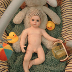 16in Full Silicone Reborn Baby Doll "Shadow" - Realistic Toddler with Dark Gray Outfit, 1.65kg Weighted Body for Lifelike Presence