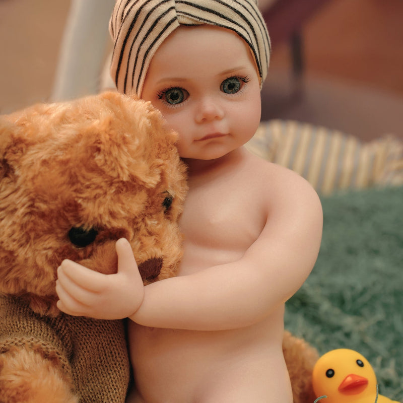 16in Full Silicone Reborn Baby Doll "Shadow" - Realistic Toddler with Dark Gray Outfit, 1.65kg Weighted Body for Lifelike Presence