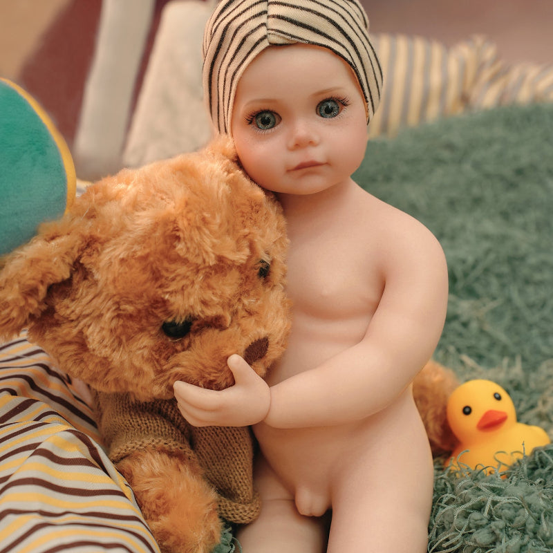 16in Full Silicone Reborn Baby Doll "Shadow" - Realistic Toddler with Dark Gray Outfit, 1.65kg Weighted Body for Lifelike Presence