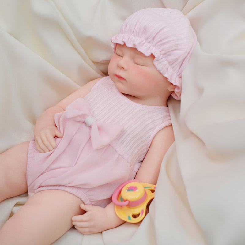 16in Full Silicone Reborn Baby Doll "Blossom" - Lifelike Newborn with Pink Outfit, 1.76kg Weighted Body for Realistic Touch