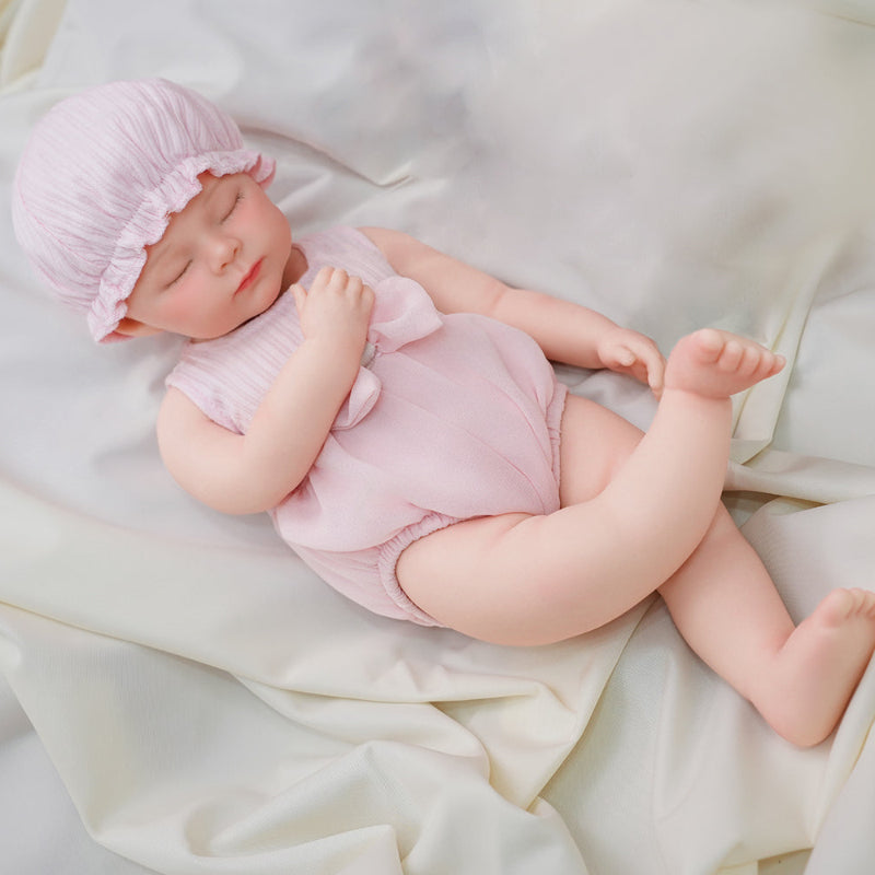 16in Full Silicone Reborn Baby Doll "Blossom" - Lifelike Newborn with Pink Outfit, 1.76kg Weighted Body for Realistic Touch