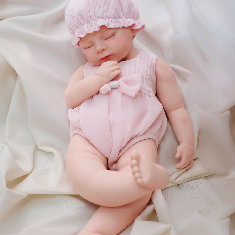 16in Full Silicone Reborn Baby Doll "Blossom" - Lifelike Newborn with Pink Outfit, 1.76kg Weighted Body for Realistic Touch