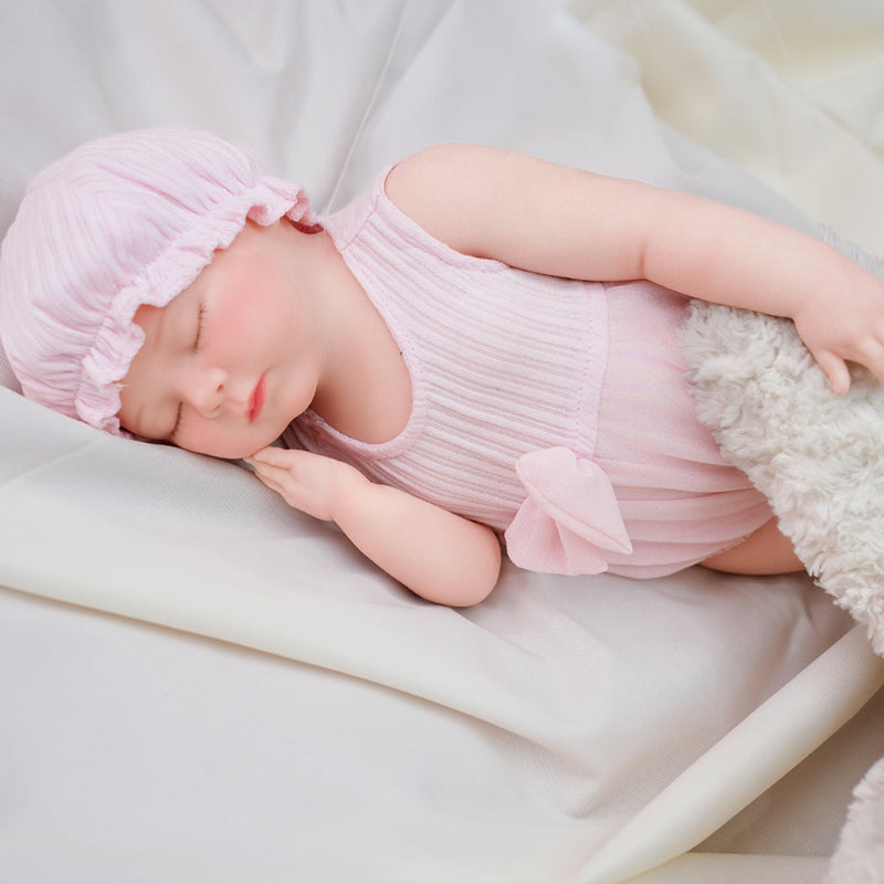 16in Full Silicone Reborn Baby Doll "Blossom" - Lifelike Newborn with Pink Outfit, 1.76kg Weighted Body for Realistic Touch